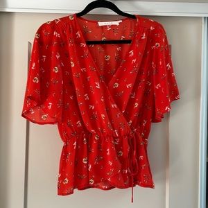 ASTR Red Flower Blouse